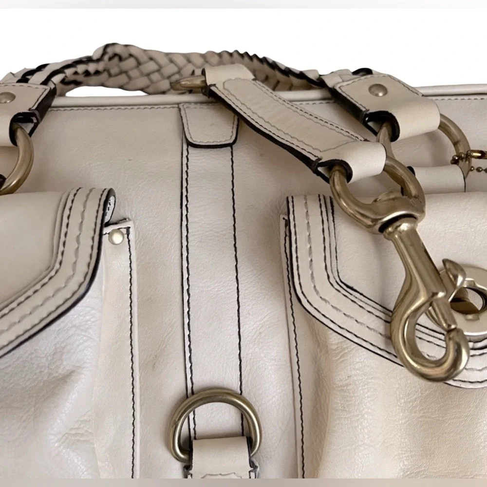 NWT Vintage Coach Daphne Large Satchel Shoulder Bag Vachetta Leather | 3569 - Picture 3 of 14